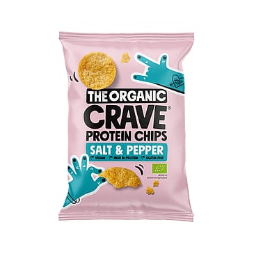 The Organic Crave Økologiske protein chips salt og peber 30 g