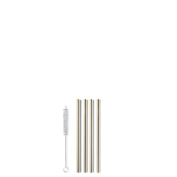 AYA&IDA Smoothie Straw Silver Bent 4-pak
