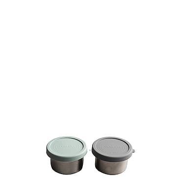 AYA&IDA Snack Containers 100 ml 2-pak Mint Green/Dark Grey