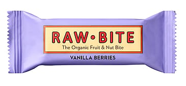 Rawbite Frugt- og nøddebar Glutenfri Ø Vanilla Berries 50 g