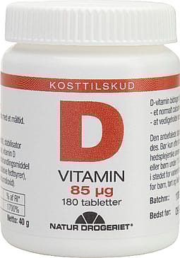 Natur Drogeriet D-vitamin 85 ug 180 tabl.