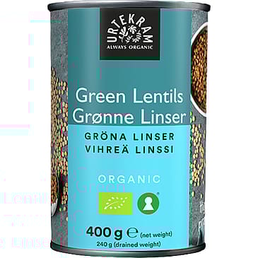 Urtekram Linser grønne i dåse Ø 400 g