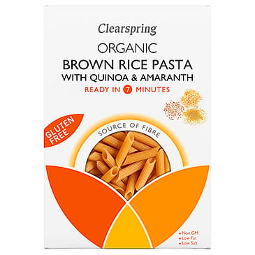 Clearspring Brune ris penne m. quinoa & amaranth Ø 250 g