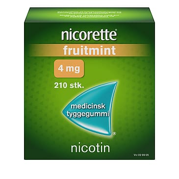 Nicorette® Fruitmint 4 mg medicinsk tyggegummi 210 stk.