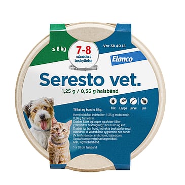 Seresto Vet Halsbånd til Hund og Kat Under 8 kg