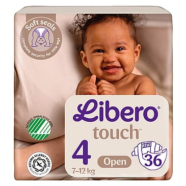 Libero Touch Åbne Bleer Str. 4, 7-12 kg - 36 stk