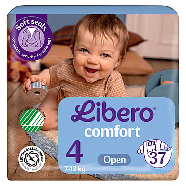 Libero Comfort Åbne Bleer Str. 4, 7-12 kg - 37 stk