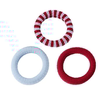 KICKS Beauty Large Soft Stretch Hair Ties Burgundy 3-pack 3 pcs