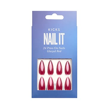 KICKS Beauty 24 Press On Nails Glazed Red