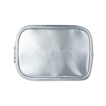 KICKS Beauty Small Boxy Make Up Bag Silver