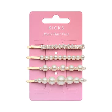 KICKS Beauty Pearl Hair Pins 4 pcs White