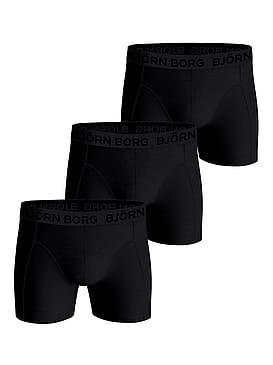 Björn Borg Cotton Stretch Boxer 3-Pak Sort XL