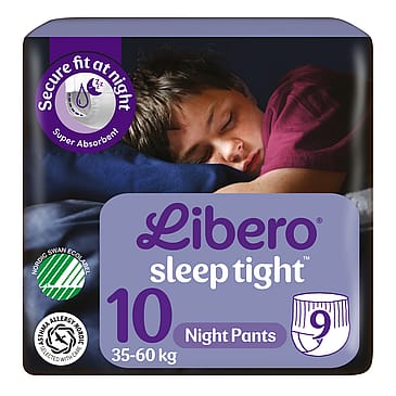 Libero SleepTight Natbleer Str. 10 (35-60 kg), 9 stk.