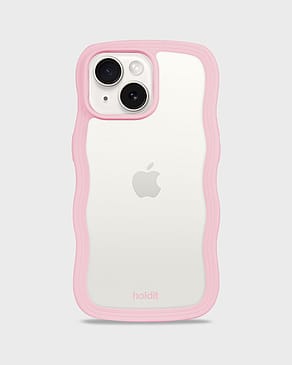 HOLDIT Wavy Case iPhone Pink/Transparent 15/14/13