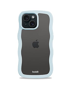 HOLDIT Wavy Case iPhone 15/14/13 Mineral Blue/Transparent