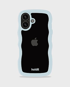 HOLDIT Wavy Case iPhone 16 Mineral Blue/Transparent