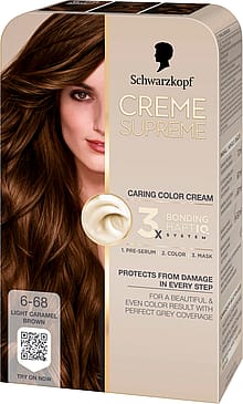 Schwarzkopf Creme Supreme Caring Color Creme 6-68 Light Caramel Brown