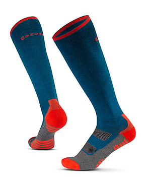 Gococo Compression Wool Strømpe Petroleum/Orange XL (40-45 cm around calf)