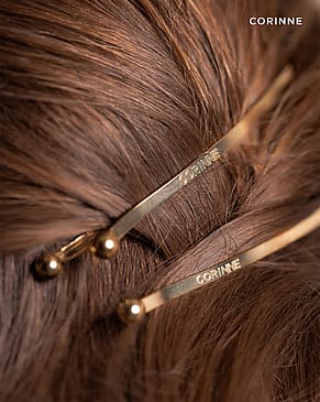 CORINNE Hair Slider 5 Knots & Plain 2-pack
