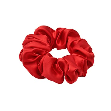 Lenoites Mulberry Silk Scrunchie Red