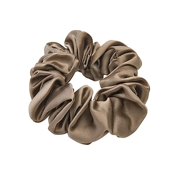 Lenoites Mulberry Silk Scrunchie Brown