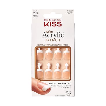 Kiss Salon Acrylic French Ultra Flexible Nails Real Short, KSA11