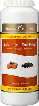 Fitness Pharma Gurkemeje & Sort Peber 200 kaps.