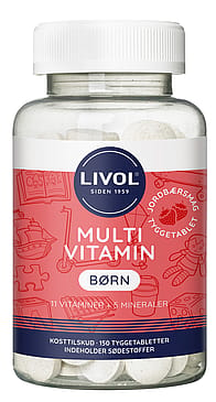 Livol Multivitamin Børn Jordbær 150 tabl