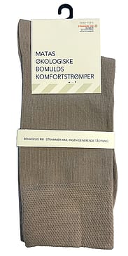 Matas Striber Økologiske Bomulds Komfortstrømpe Sand 37-41