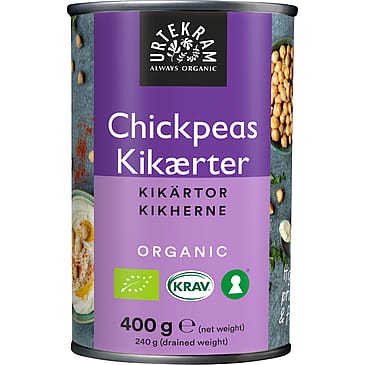 Urtekram Forkogte Kikærter Ø 400 g