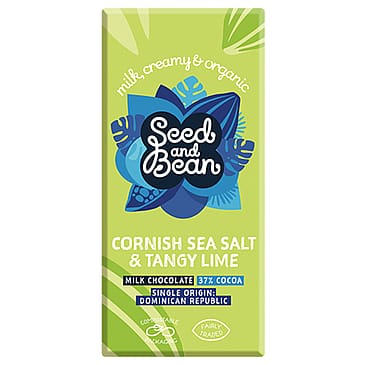 Seed & Bean Mælke Chokolade 37% Cornish Sea Salt & Lime Ø 85 g