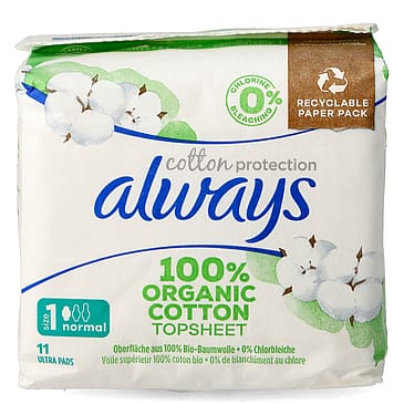 Always Cotton Normal Pads wings 11 stk