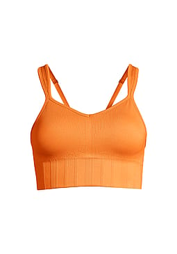 Casall Seamless Rib Padded Sports Bra Juicy Orange M