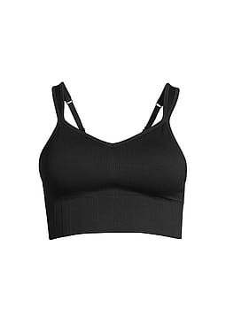 Casall Seamless Rib Padded Sports Bra Black L