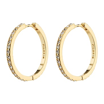 Pilgrim Ebna Crystal Hoops Maxi Guld Belagt