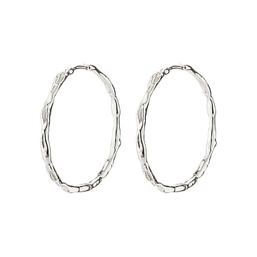 Pilgrim Eddy Genanvendt Organic Shaped Hoops Maxi Sølv Belagt