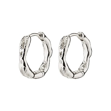 Pilgrim Eddy Genanvendt Organic Shaped Hoops Small Sølv Belagt