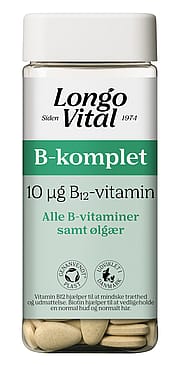 Longo Vital B-Vitamin -  B-komplet, alle B-vitaminer + Ølgær 180 stk