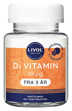 Livol D-vitamin 10 µg 210 tyggetabletter