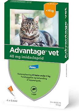 Advantage Vet Spot-on til Kat Kat 0-4 kg (4X0,4 ml)