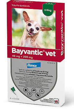 Bayvantic Vet Spot-on til Hund Hunde 0-4 kg (4 X 0,4 ml)