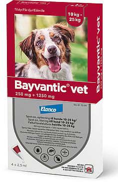 Bayvantic Vet Spot-on til Hund Hunde 10-25 kg (4 X 2,5 ml)