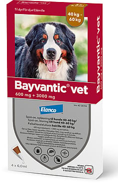 Bayvantic Vet Spot-on til Hund Hunde 40-60 kg (4 X 6,0 ml)