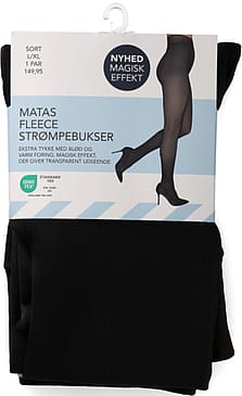 Matas Striber Fleece strømpebukser Sort L/XL