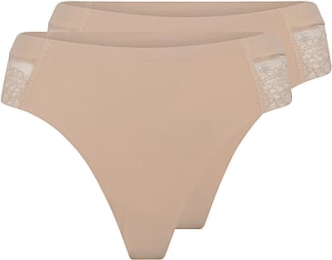 Laze String Laser Cut Trusser 2-pak Nude S