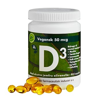 Grønne vitaminer D3-vitamin 50 mcg 90 kaps