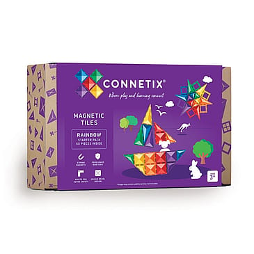 Connetix Starter Pack Magnetsæt Rainbow 60 Dele