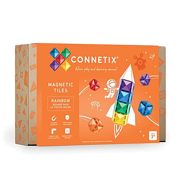 Connetix Square Pack Magnetsæt Rainbow 42 Dele