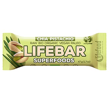 Lifefood LifeBar Chia Pistacienød RAW Ø 47 g
