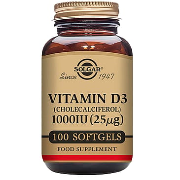 Solgar D3-vitamin 25 mcg softgel (1000 i.u.) 100 g